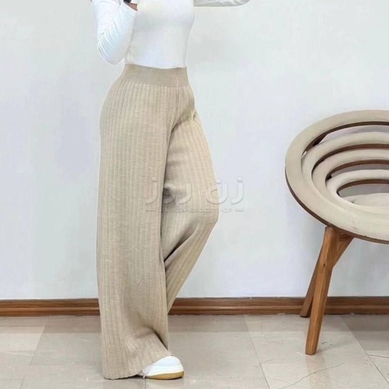 شلوار بافت بگ زنانه ضد حساسیت-خاکستری تیره