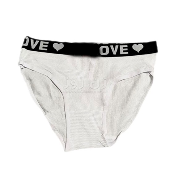 شورت کمر کش طرح Love سایز XL-سفید