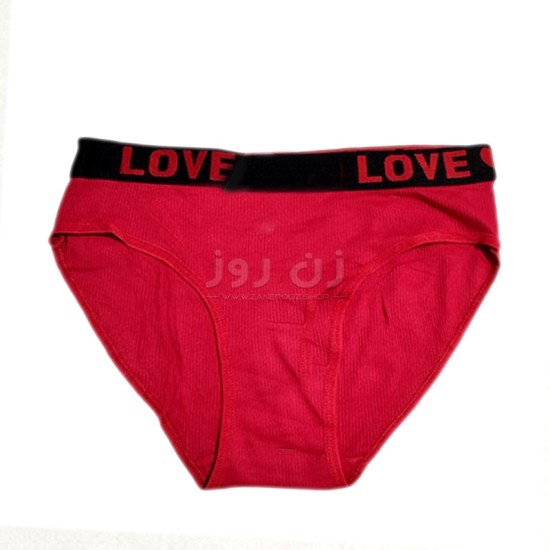 شورت کمر کش طرح Love سایز 2XL-قرمز
