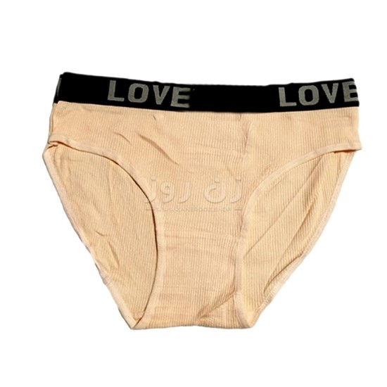 شورت کمر کش طرح Love سایز XL-کرم