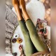 شلوار لگ زنانه مخمل سوئیت جذب بیرون پوش -سبز 