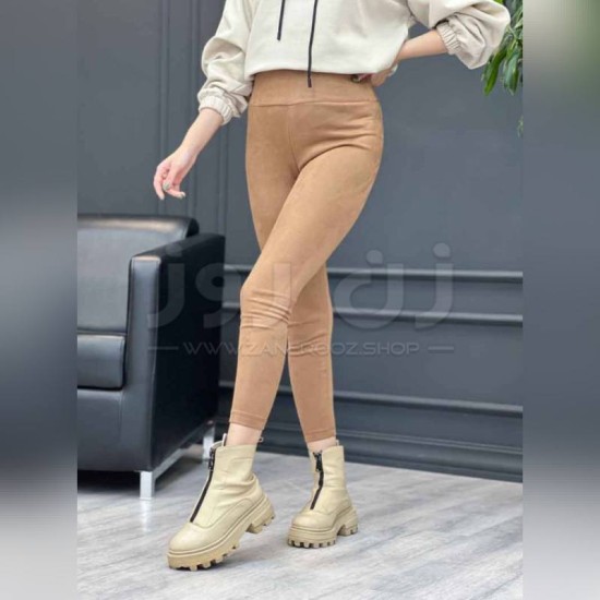 شلوار لگ زنانه مخمل سوئیت جذب بیرون پوش -مشکی