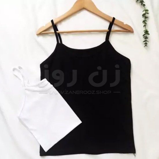 تاپ زنانه اسپان بدون آستین ساده بدون طرح رنگ سفید تاپ زنانه اسپان بدون آستین ساده بدون طرح رنگ سفید