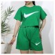 ست کراپ و شورتک طرح نایک (Nike)-نوک مدادی
