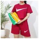 ست کراپ و شورتک طرح نایک (Nike)-نوک مدادی