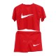 ست کراپ و شورتک طرح نایک (Nike)-قرمز