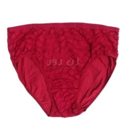 شورت زنانه نخی جلوتور طرح برگ سایز(XL)-زرشکی