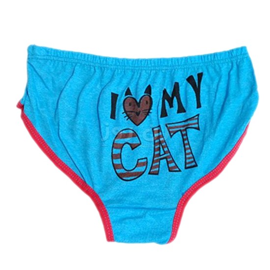شورت زنانه نخی پشت  چاپی i love my cat سایز(XL)-آبی طرح 2