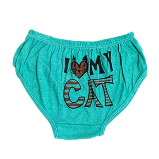 شورت زنانه نخی پشت  چاپی i love my cat سایز(XL)-سبز