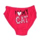 شورت زنانه نخی پشت  چاپی i love my cat سایز(XL)-قرمز