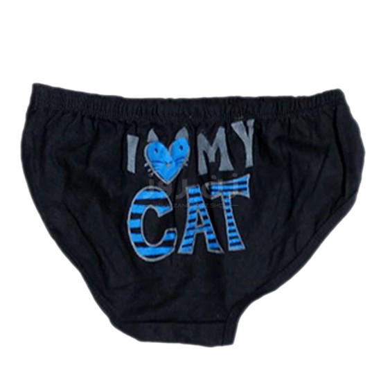 شورت زنانه نخی پشت  چاپی i love my cat سایز(XL)-مشکی