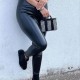 لگ چرم زنانه شاین براق میکروفایبر سایز XXL-مشکی