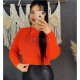 کراپ بافت زنانه و دخترانه فندقی-ارغوانی