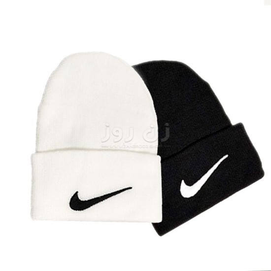 کلاه زمستانی زنانه و دخترانه طرح نایک Nike - سفید کلاه زمستانی زنانه و دخترانه طرح نایک Nike - سفید
