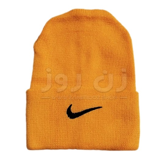 کلاه زمستانی زنانه و دخترانه طرح نایک Nike - نارنجی کمرنگ