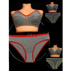 ست شورت و سوتین ساده دور رنگی سایز80- مشکی